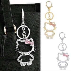 🆕️🐱 HELLO KITTY HINGED BODY RHINESTONE BAG CHARM & KEY CHAIN 🐱